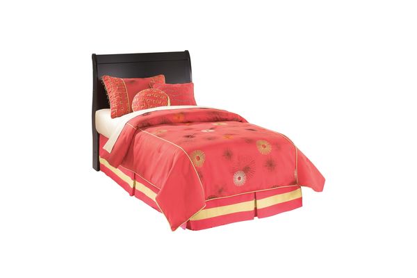 Huey Vineyard Twin Sleigh Headboard in Black by Ashley