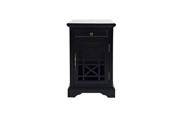 Power Chairside Table in Black