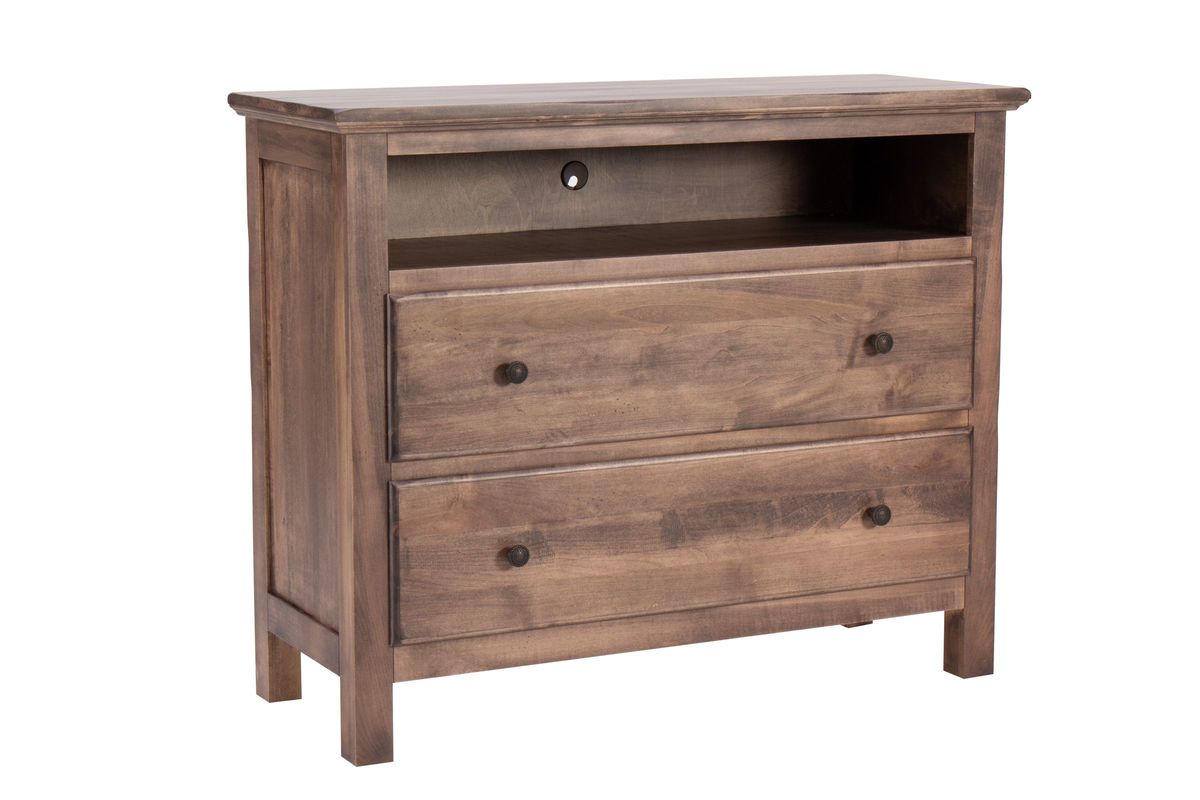 Lewiston Media Chest Distressed Maple Sandalwood 2