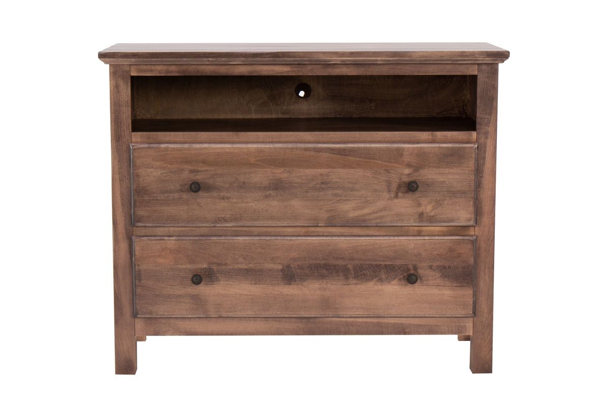 Lewiston Media Chest Distressed Maple Sandalwood 3