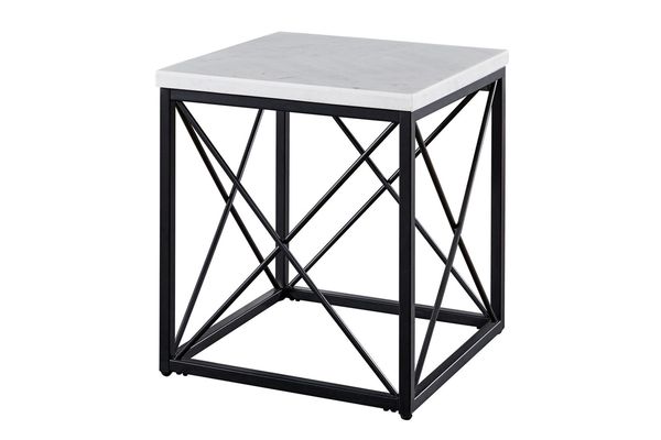 Skyler White Marble End Table