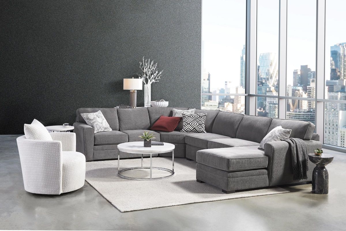 Zephyr 4-Piece Wedge Sectional with Left-Arm Facing Loveseat by Jonathan Louis 4