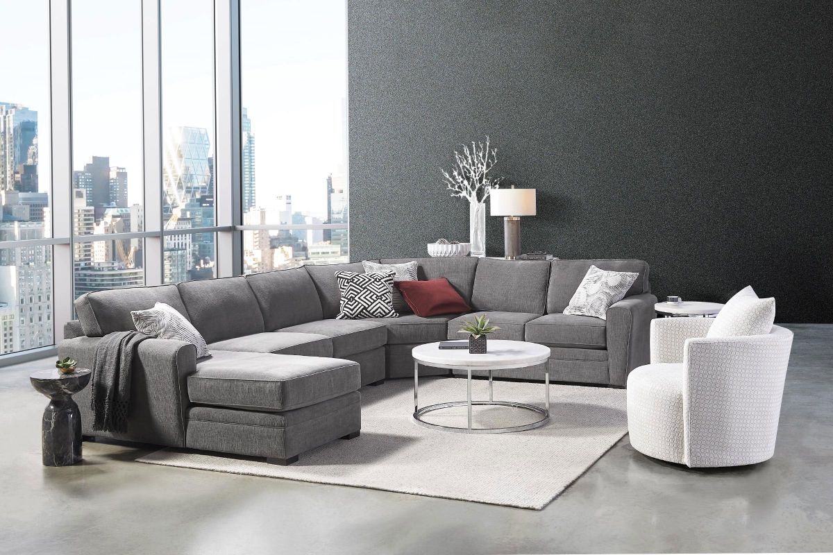 Zephyr 4-Piece Wedge Sectional with Right-Arm Facing Loveseat by Jonathan Louis 4
