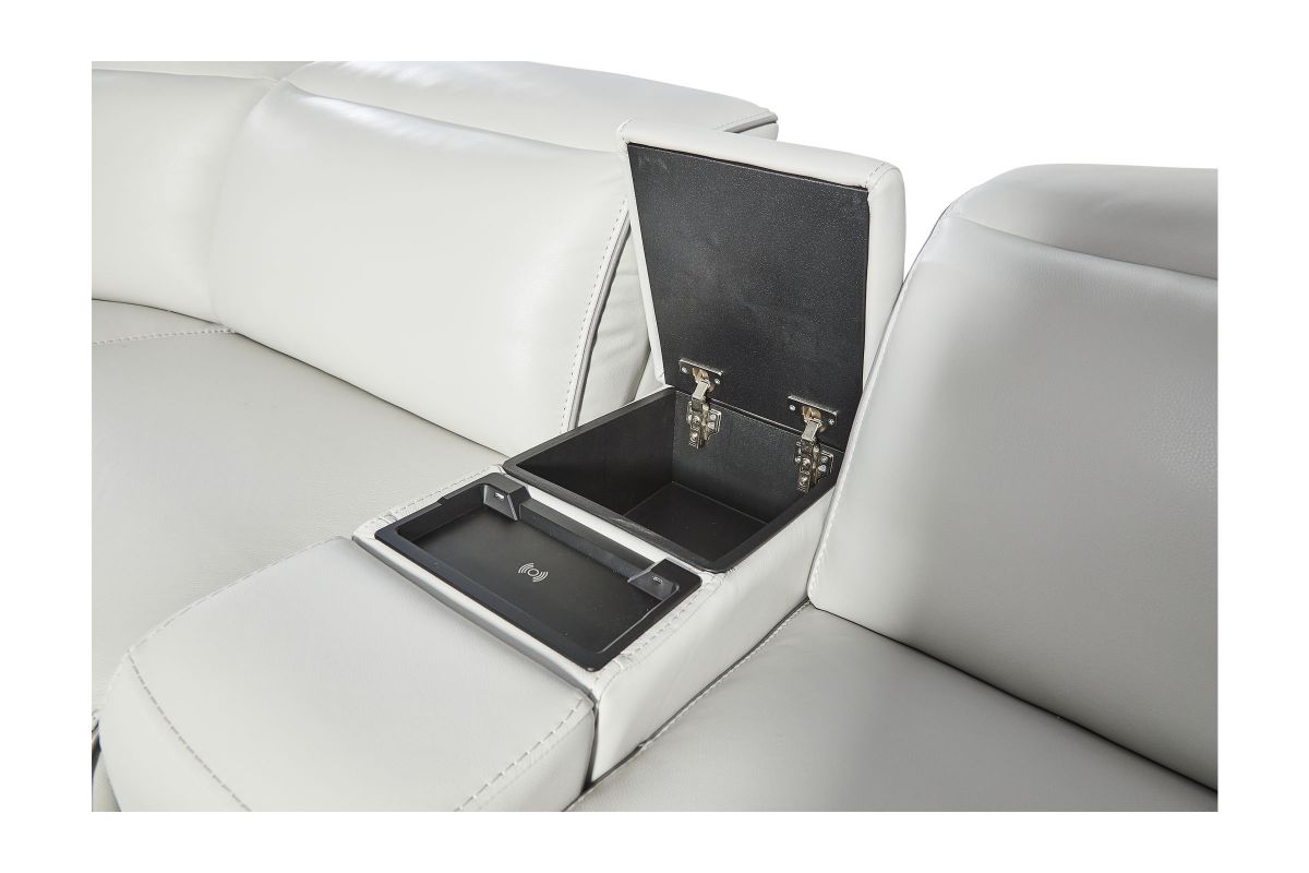 Corbin Fog Leather Dual Power Reclining 7-Piece Sectional 5