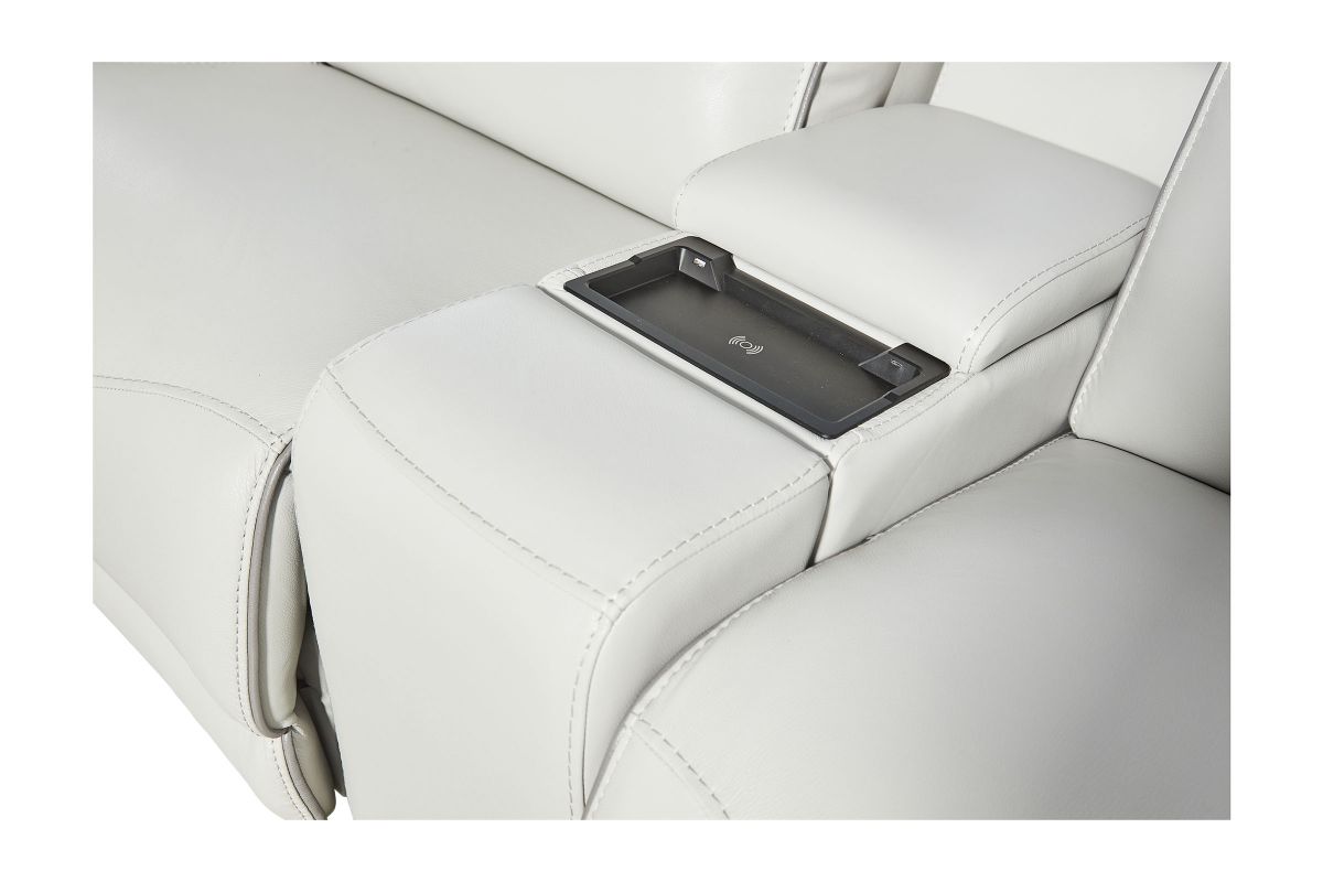 Corbin Fog Leather Dual Power Reclining 7-Piece Sectional 3