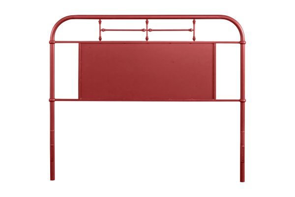 Vintage King Red Metal Headboard