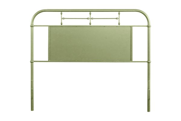 Vintage King Green Metal Headboard