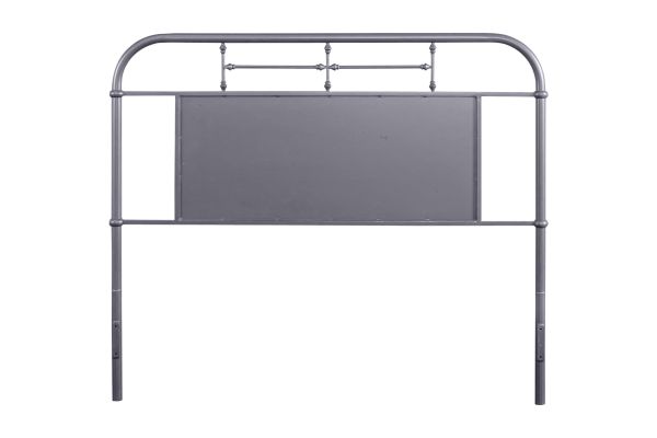 Vintage King Grey Metal Headboard
