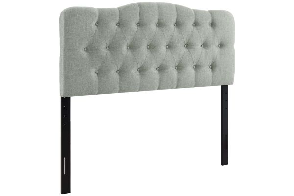 Annabel Queen Upholstered Headboard in Grey