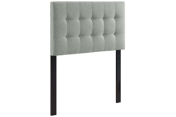 Emily Twin Upholstered Fabric Headboard in Grey