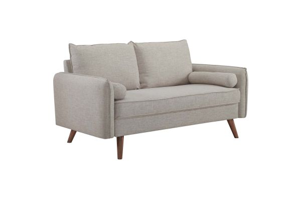 Revive Upholstered Fabric Loveseat in Beige