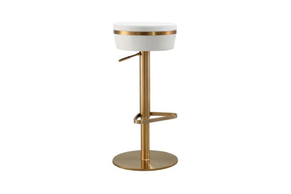 Astro White and Gold Adjustable Stool