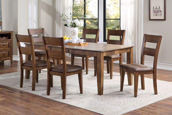 Mango Brown Extendable Table + 6 Chairs 