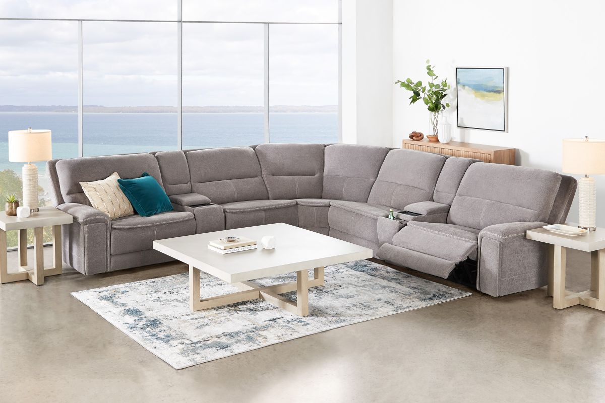 Vixen 7-Piece Triple Power Reclining Sectional with 3 Recliners 4