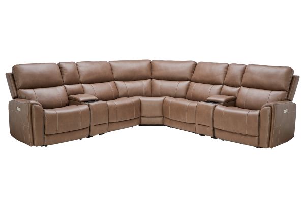Troy 7-Piece Triple Power Reclining Sectional with Three Recliners