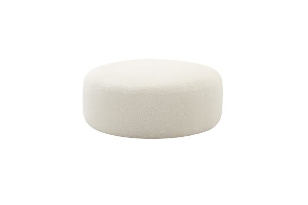 Broohah Cream Boucle Ottoman