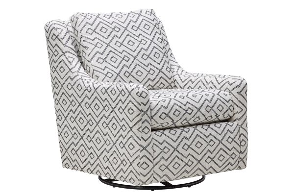 Lotus Black & White Swivel Glider