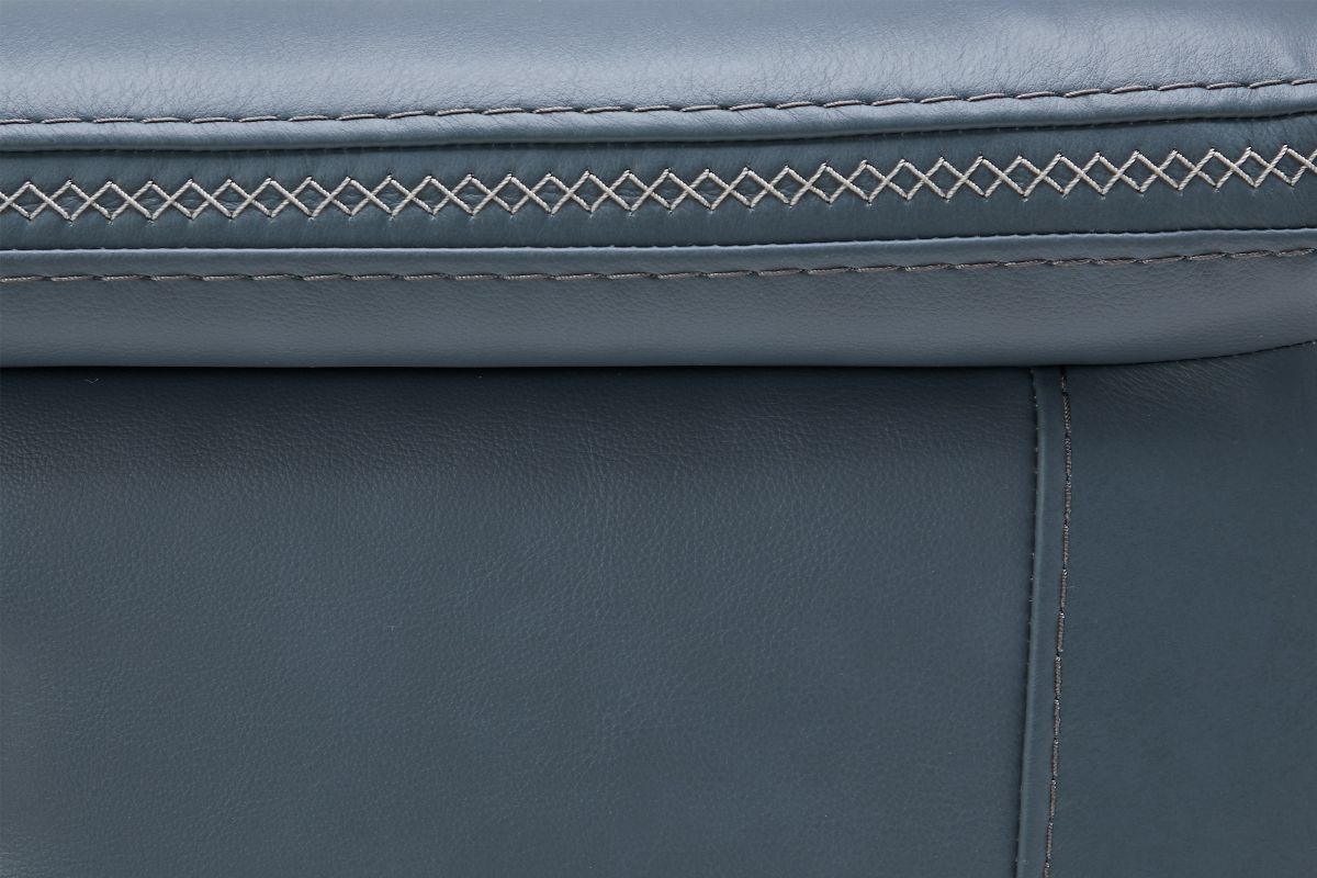 Stephen Blue Leather Triple Power Recliner  7