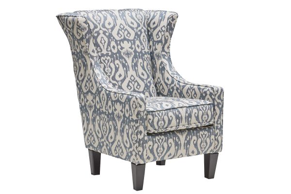 Tulip Blue Wing Back Accent Chair