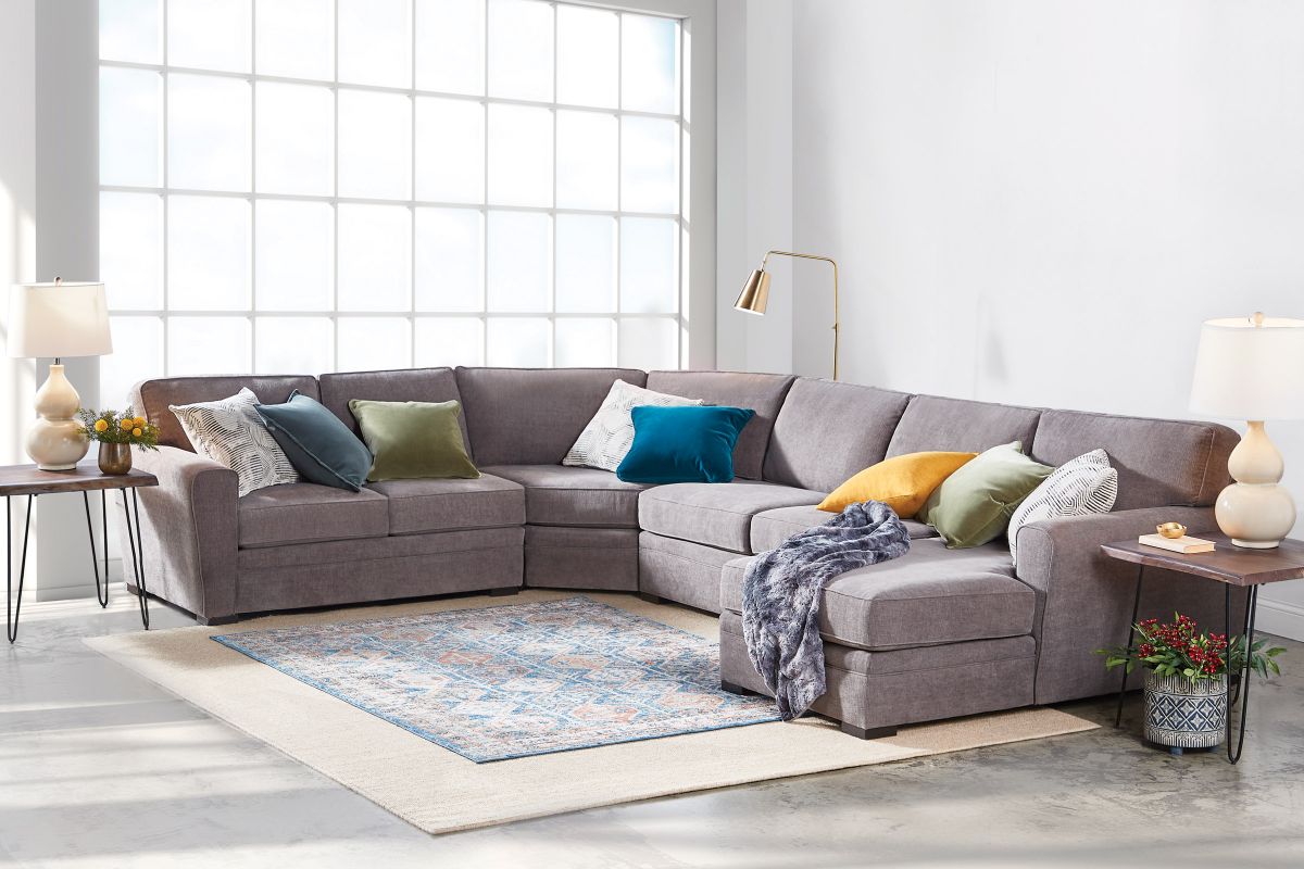 Zephyr 4-Piece Wedge Sectional with Left-Arm Facing Loveseat by Jonathan Louis 3