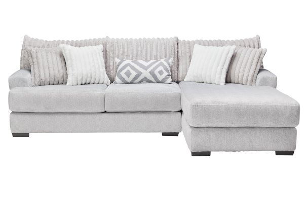 Chloe Silver 2-Piece Sectional with Right Arm Facing Chaise