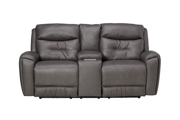 Celeste Grey Triple Power Reclining Console Loveseat by Southern Motion