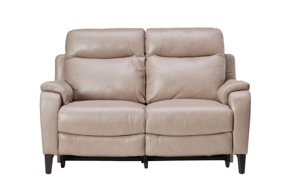 Marco Sand Dual Power Reclining Leather Loveseat