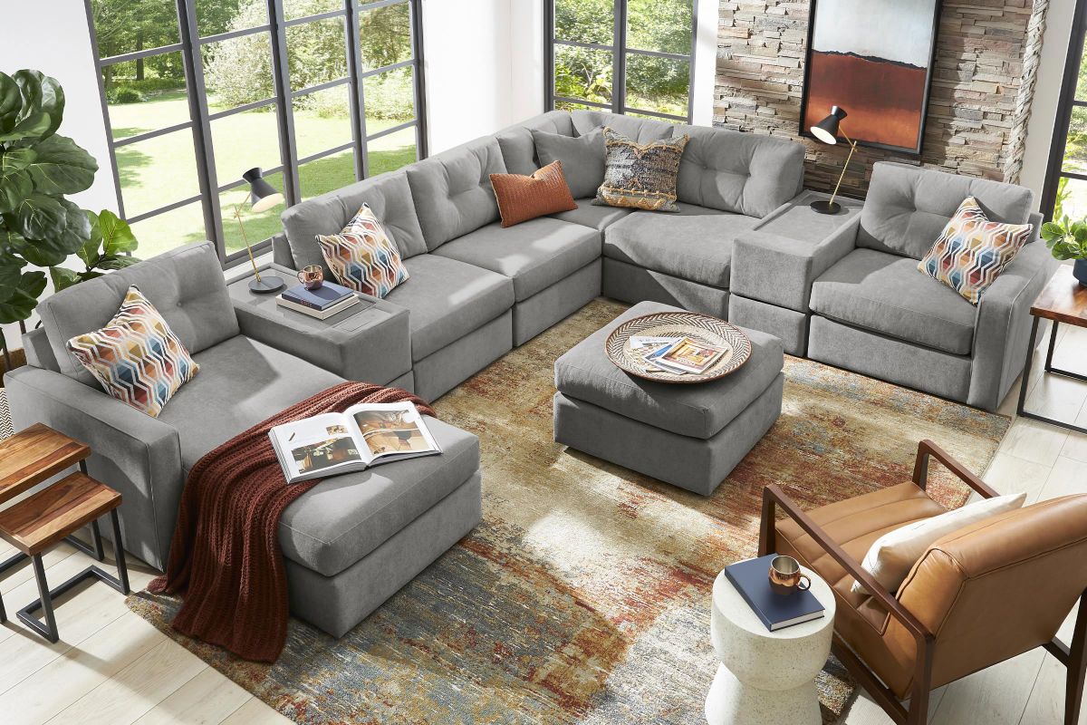 ModularOne Granite 8-Piece Sectional with Left Arm Facing Chaise 2