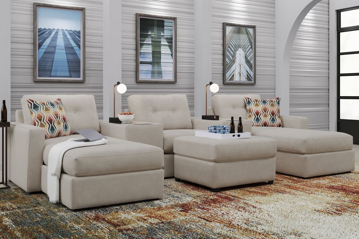 ModularOne Stone 5-Piece Sectional with Dual Chaises 2