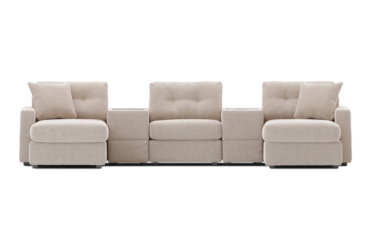ModularOne Stone 5-Piece Sectional with Dual Chaises 3