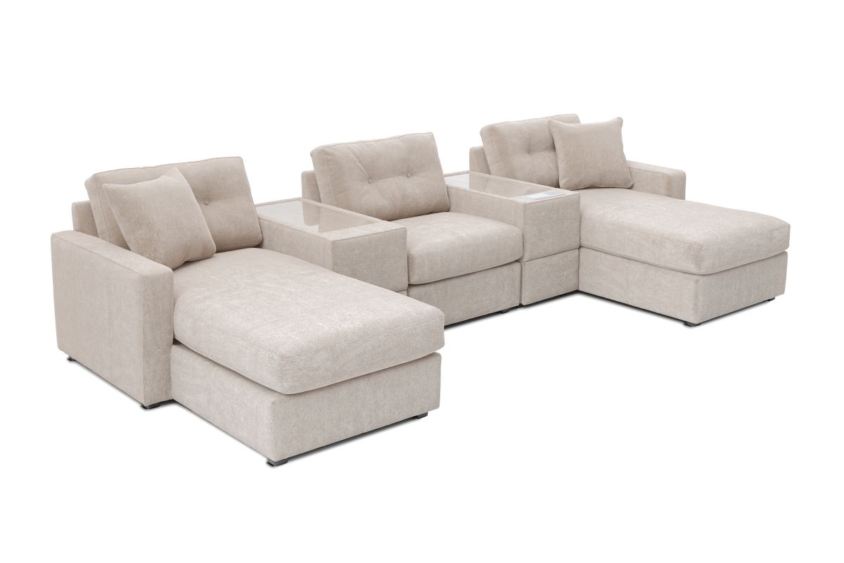 ModularOne Stone 5-Piece Sectional with Dual Chaises 4