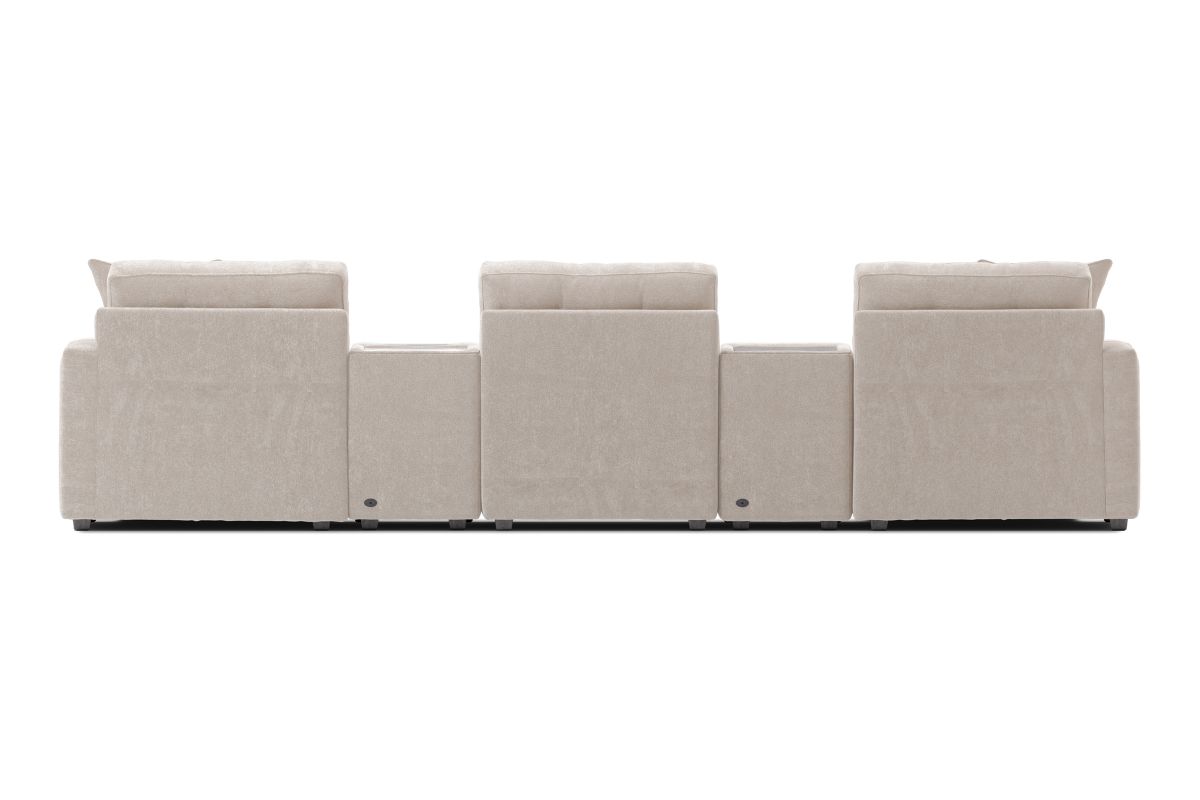ModularOne Stone 5-Piece Sectional with E-Console & Dual Chaises 6