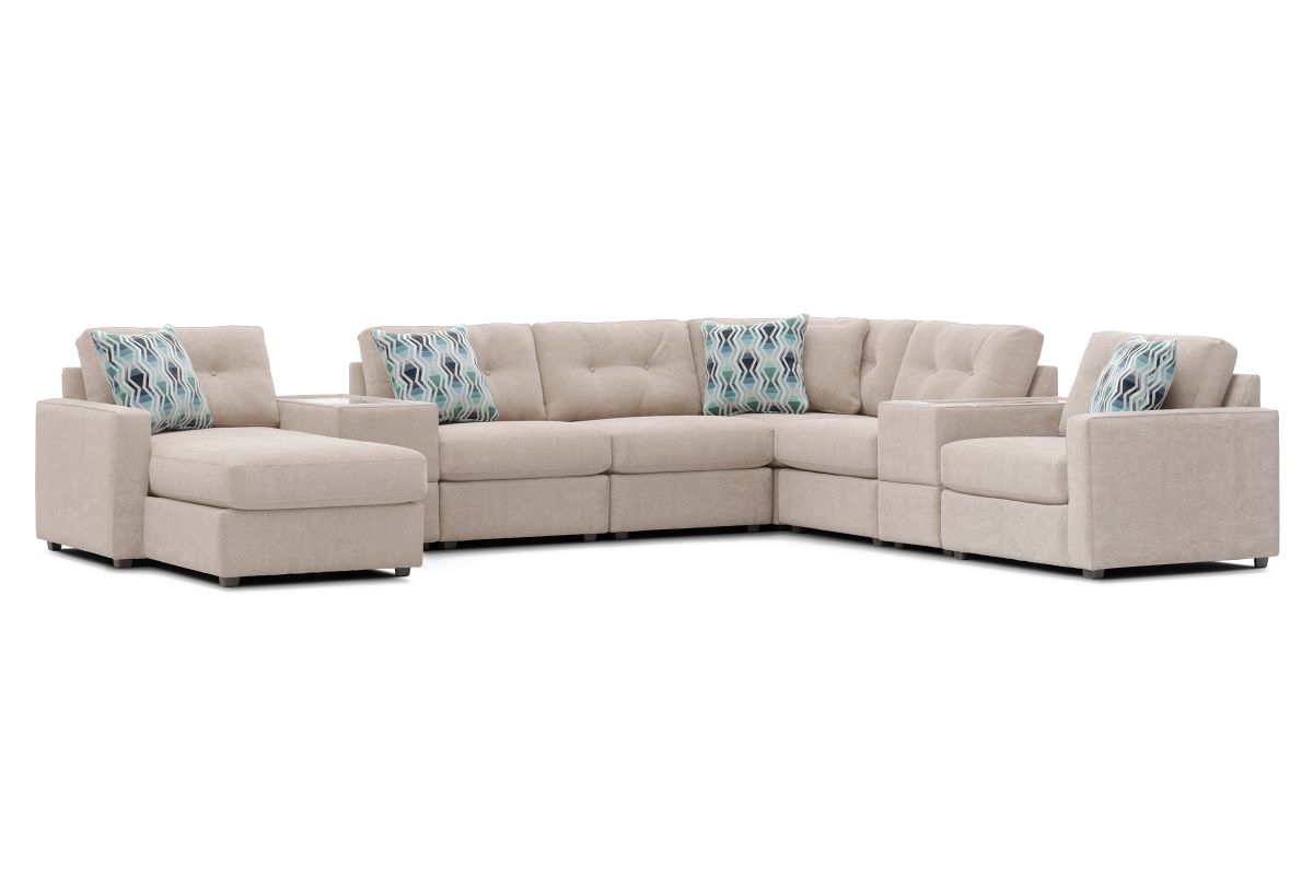 ModularOne Stone 8-Piece Sectional with Left Arm Facing Chaise 4