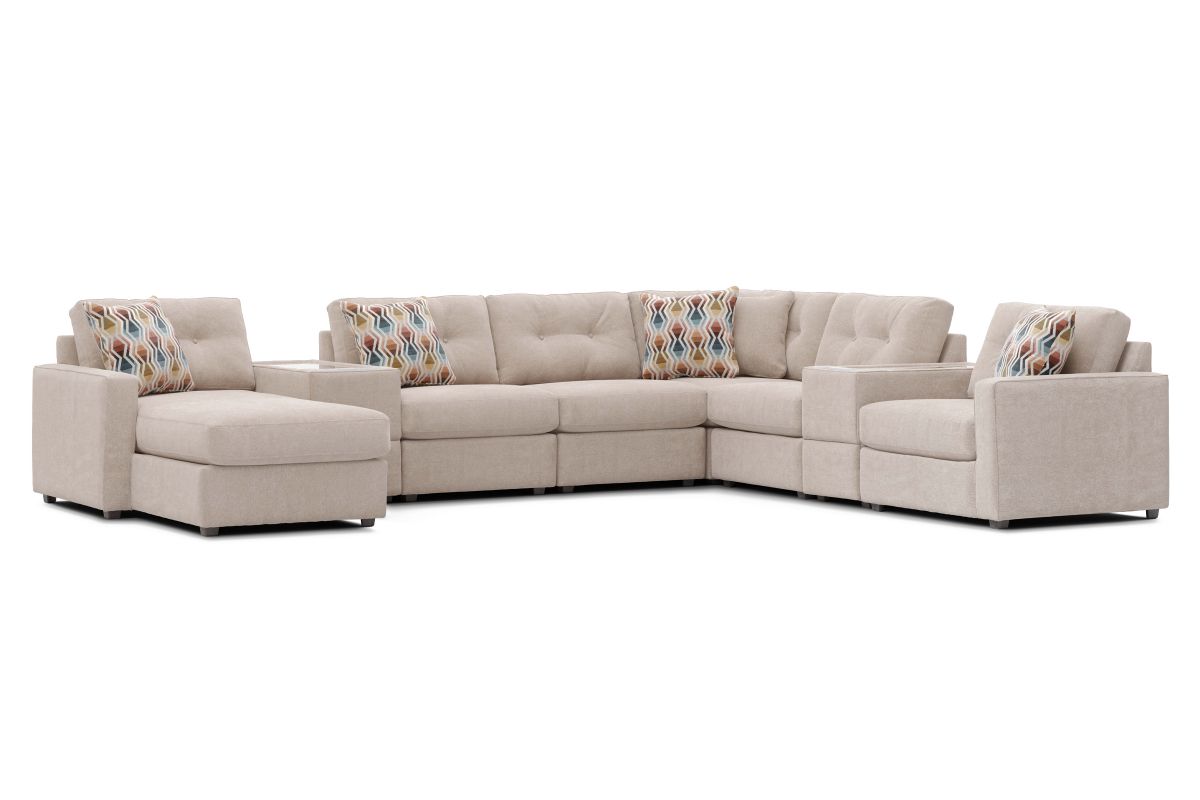 ModularOne Stone 8-Piece Sectional with Left Arm Facing Chaise 7