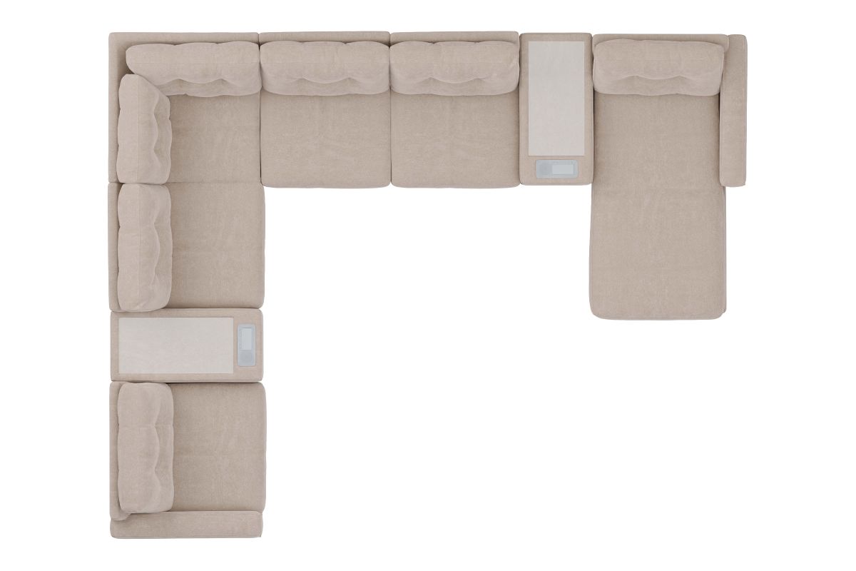 ModularOne Stone 8-Piece Sectional with Right Arm Facing Chaise 8