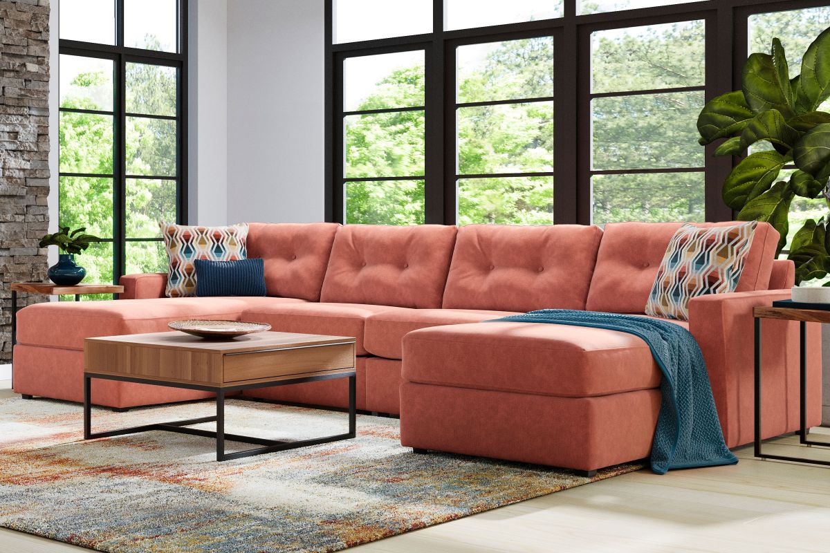 ModularOne Sectional Cantaloupe 4-Piece 6