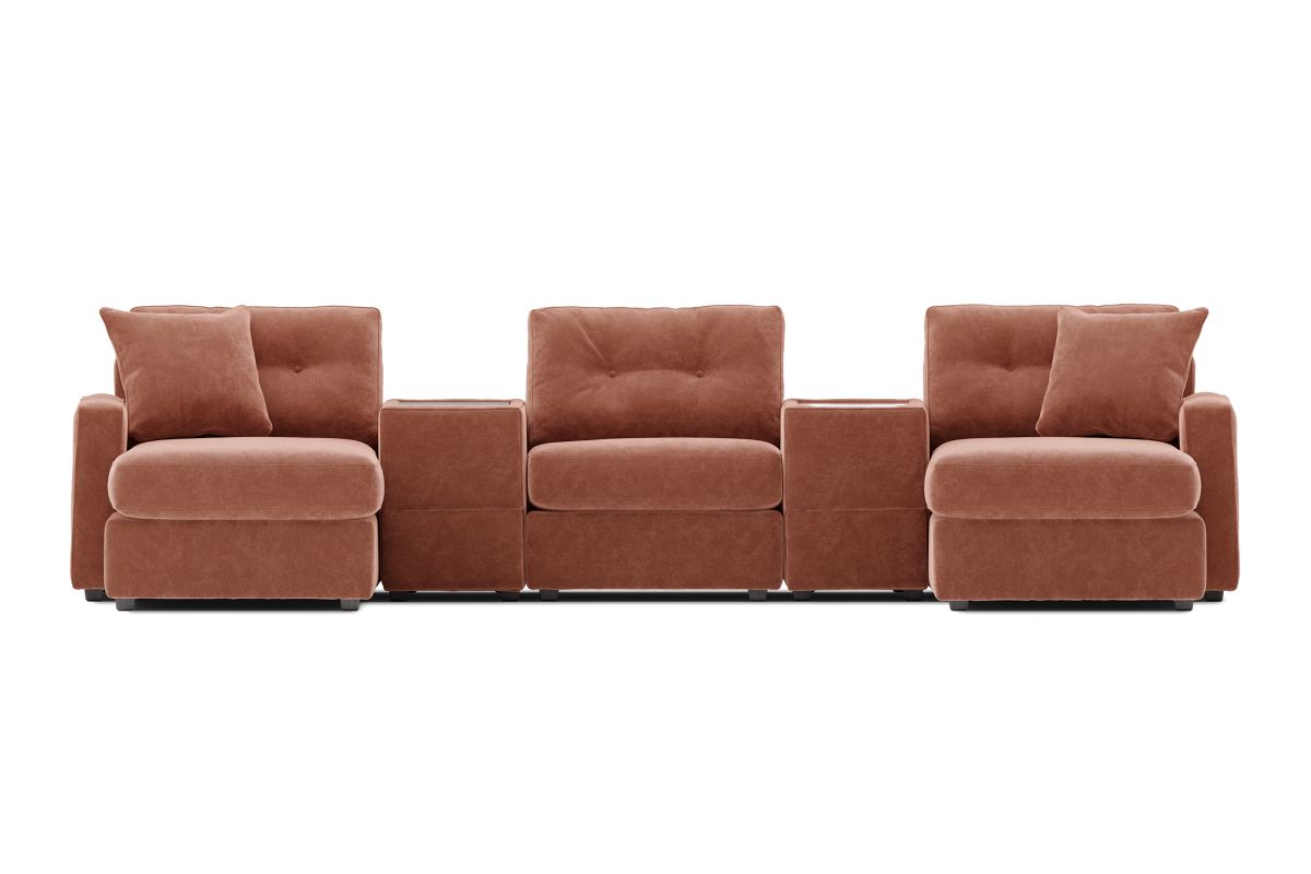 ModularOne Sectional Cantaloupe 5-Piece with Dual Chaise 3