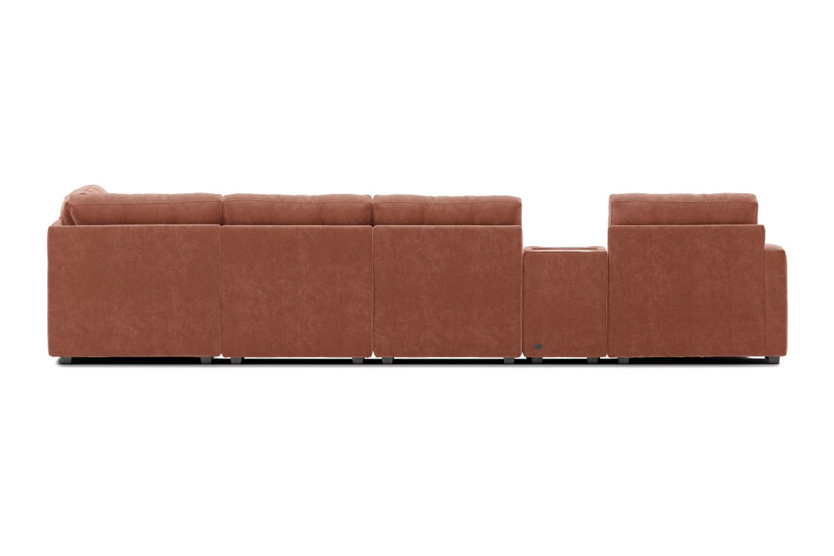 ModularOne Sectional Cantaloupe 8-Piece with E-Console & Right Arm Facing Chaise 9