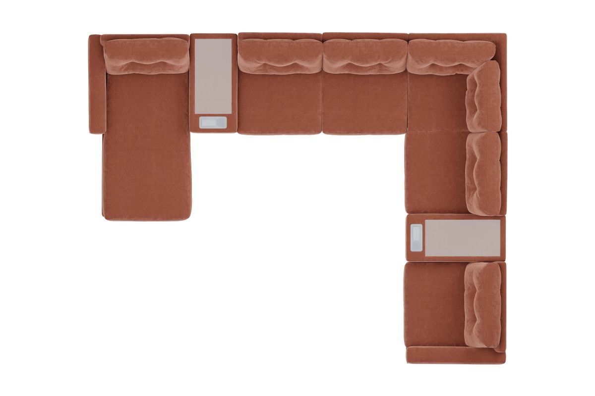 ModularOne Sectional Cantaloupe 8-Piece with E-Console & Right Arm Facing Chaise 8