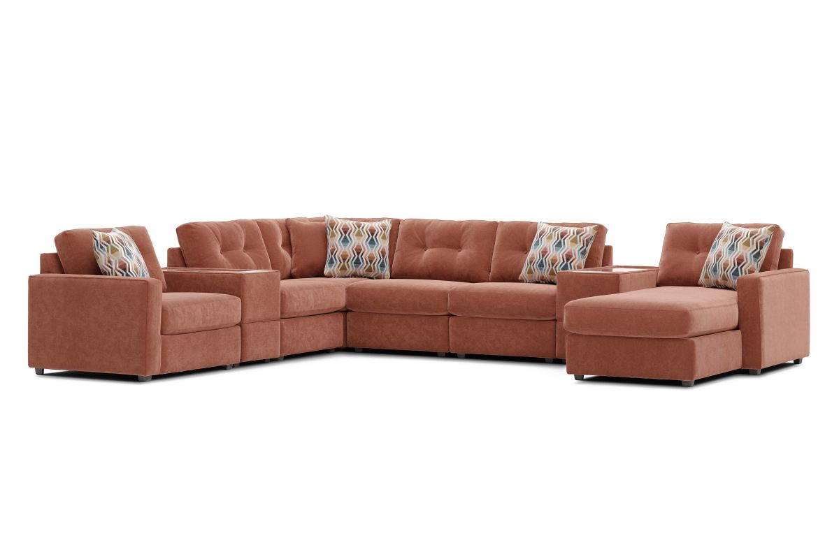 ModularOne Sectional Cantaloupe 8-Piece with Left Arm Facing Chaise 5