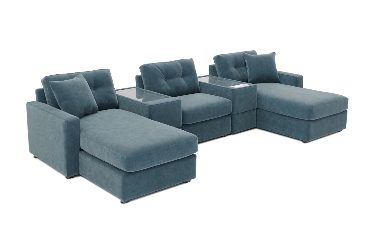 ModularOne Sectional Teal 5-Piece with Dual Chaise 4