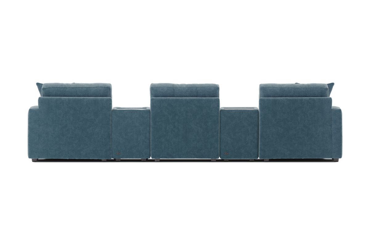 ModularOne Sectional Teal 5-Piece with E-Console & Dual Chaise 6