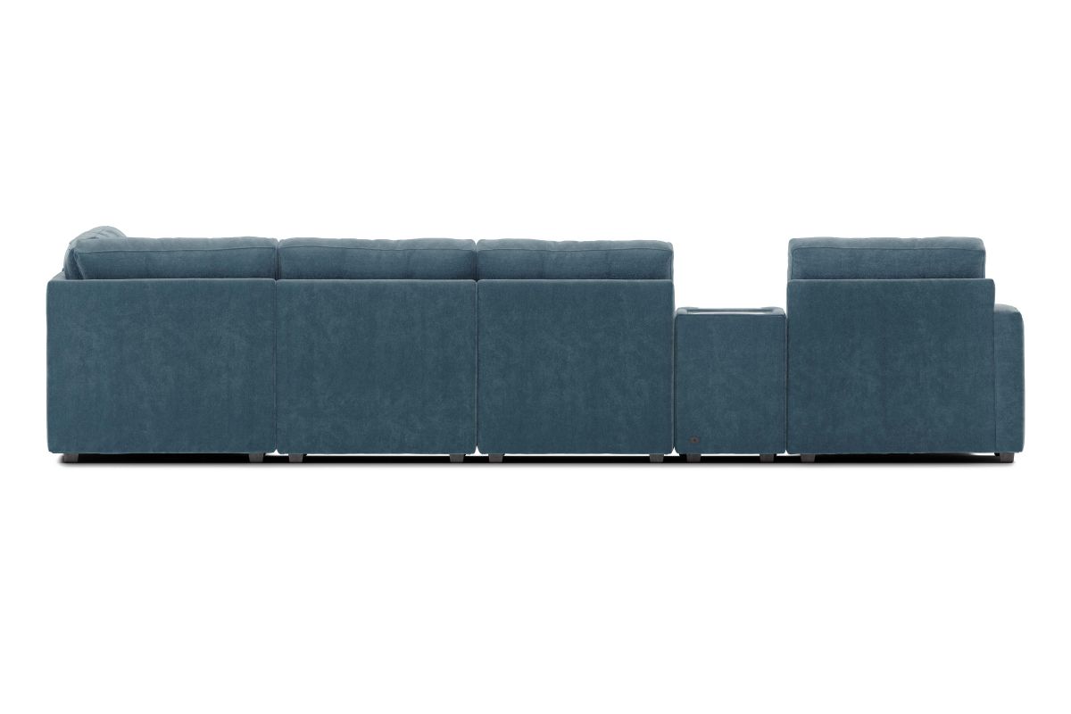 ModularOne Sectional Teal 8-Piece with E-Console & Left Arm Facing Chaise 7