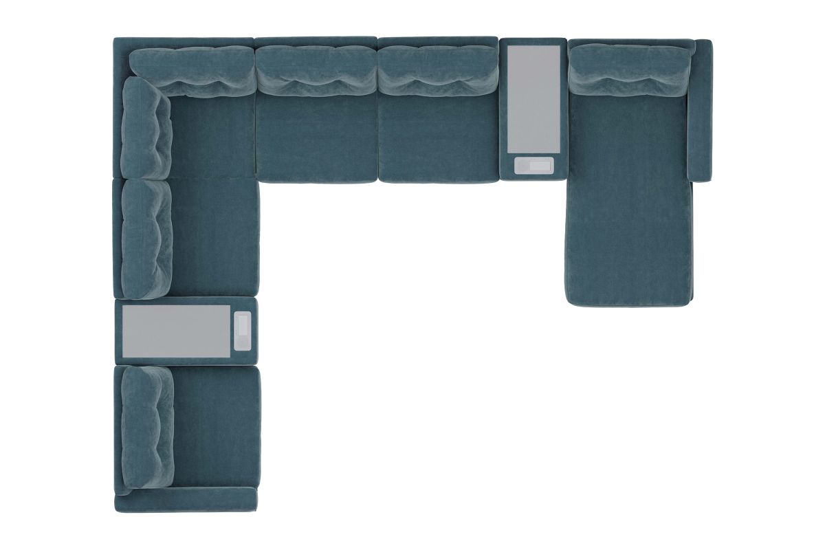 ModularOne Sectional Teal 8-Piece with E-Console & Right Arm Facing Chaise 6