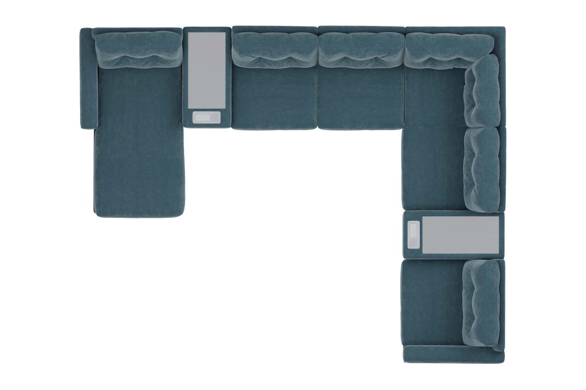 ModularOne Sectional Teal 8-Piece with Left Arm Facing Chaise 6