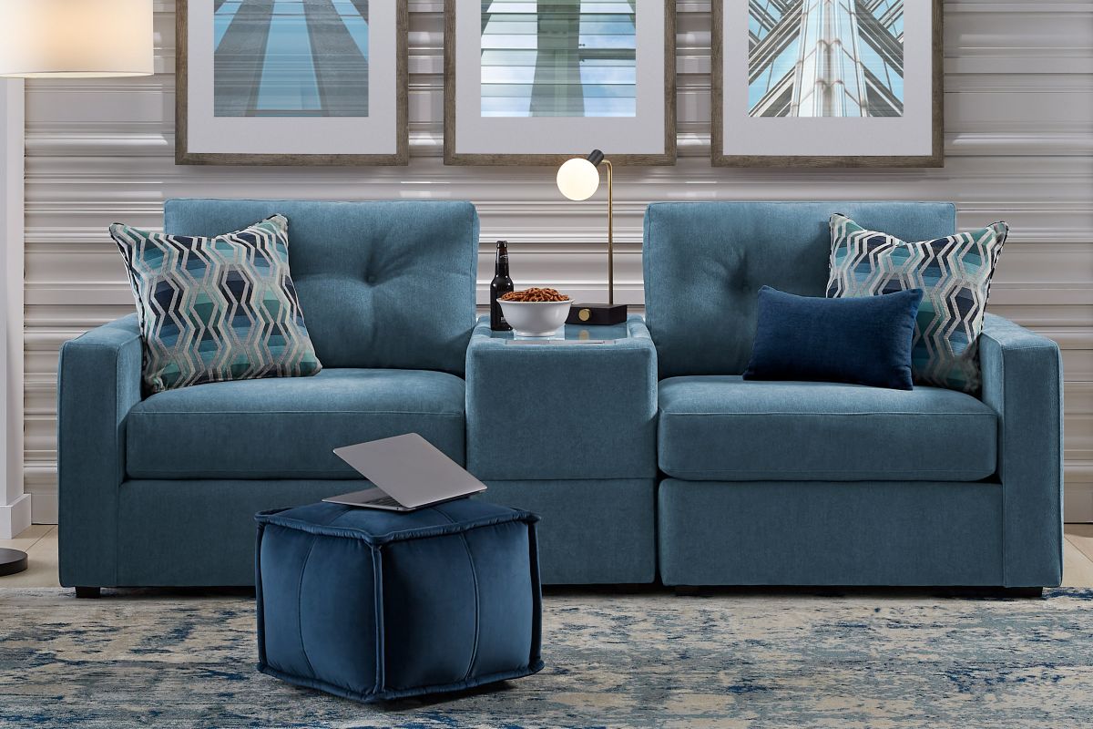 ModularOne Sectional Teal 3-Piece 2