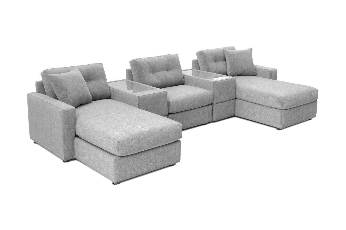 ModularOne Granite 5-Piece Sectional with E-Console & Dual Chaises 4