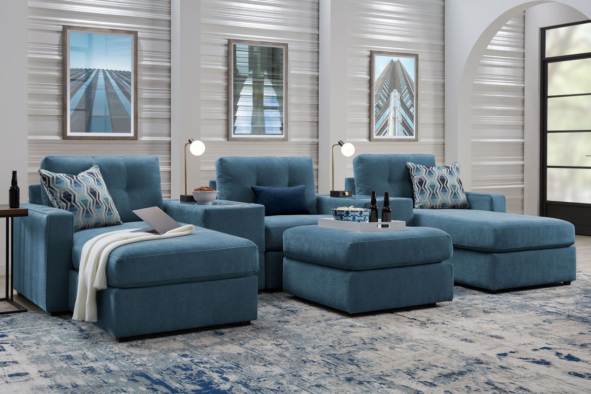 ModularOne Individual Pieces Teal Left Arm Facing Chaise 2