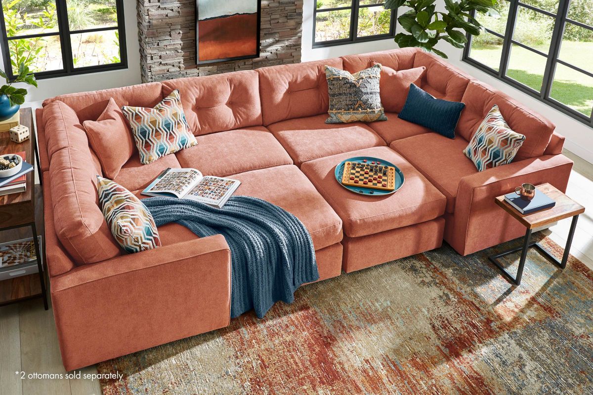 ModularOne Sectional Cantaloupe 6-Piece 3