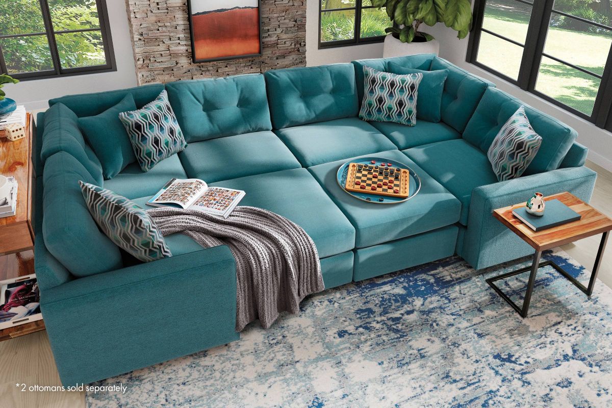 ModularOne Sectional Teal 6-Piece 3